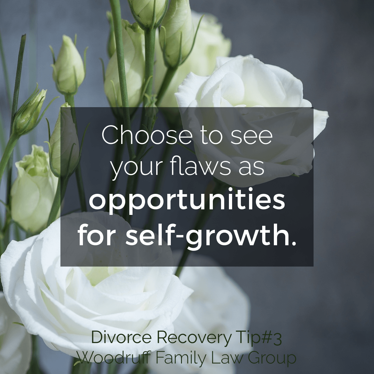 Divorce Recovery Tip 3 - Choose to see your flaws as opportunities for self-growth.