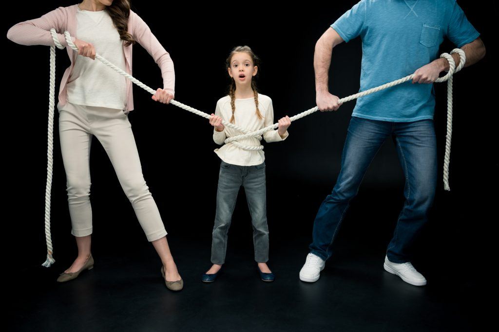 parents pulling over shocked daughter with rope When Should North Carolina Courts Split Decision Making Authority for a Child?