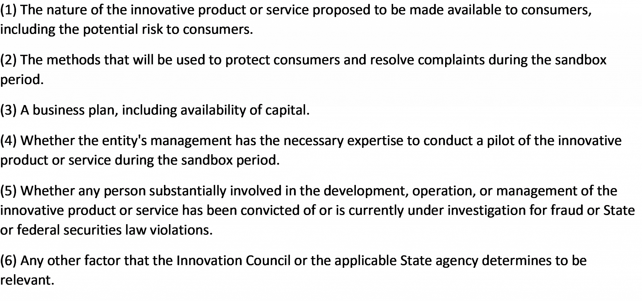 The North Carolina Regulatory Sandbox Act